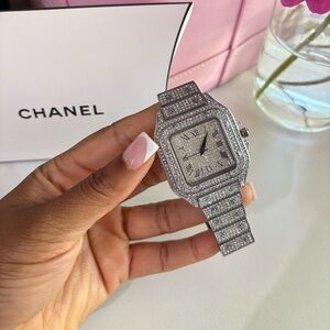 Blinging Silver and Diamond INSPIRED Encrusted Watch
